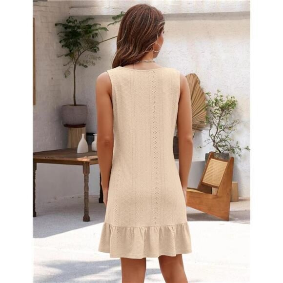 Womens Swimsuit Cover Up V Neck Bathing Suit Cover Ups Eyelet‎ Beach Dress - Picture 11 of 14